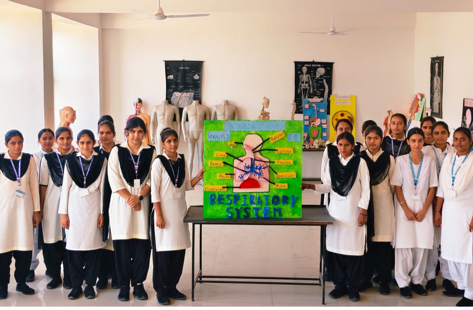 B.Sc. Nursing practical learning at MGGC Sikar