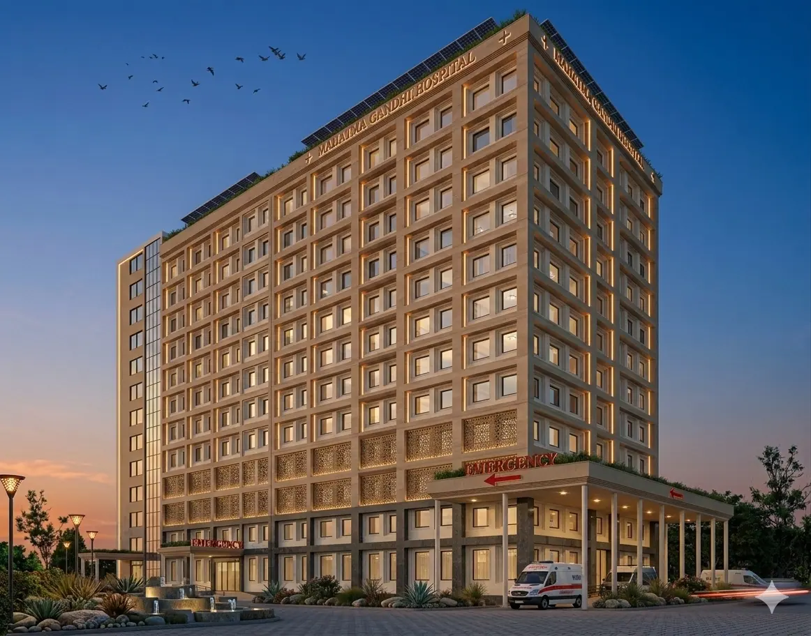 Mahatma Gandhi 700-bed campus hospital project under development building supporting healthcare-course exposure