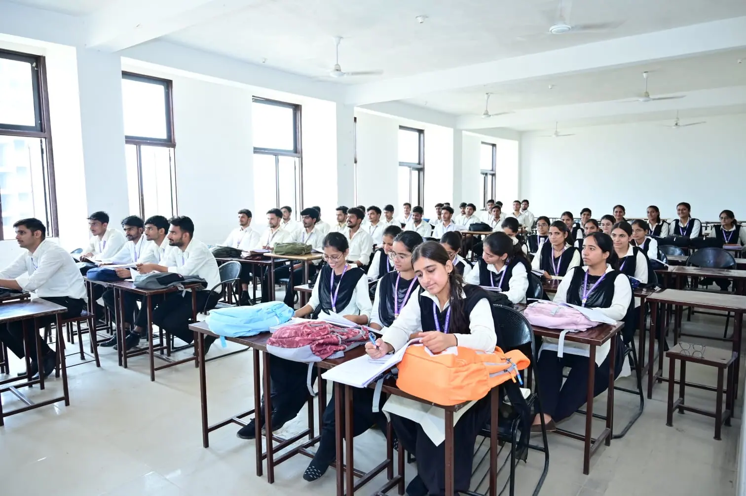 Students during a classroom learning session at MGGC Sikar